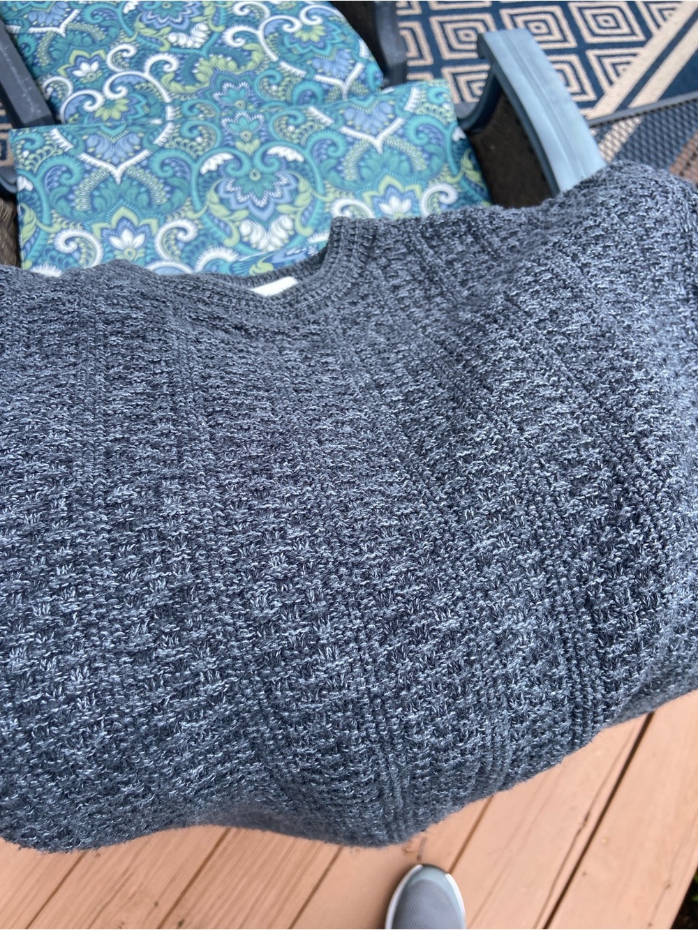 bill blass Charcoal Cable-Knit Crewneck Sweater - Picture 11 of 12
